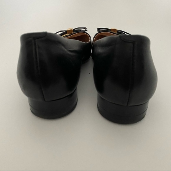 Badura black pump gold hardware block heel soft leather 38 EU 7 US - Picture 4 of 6